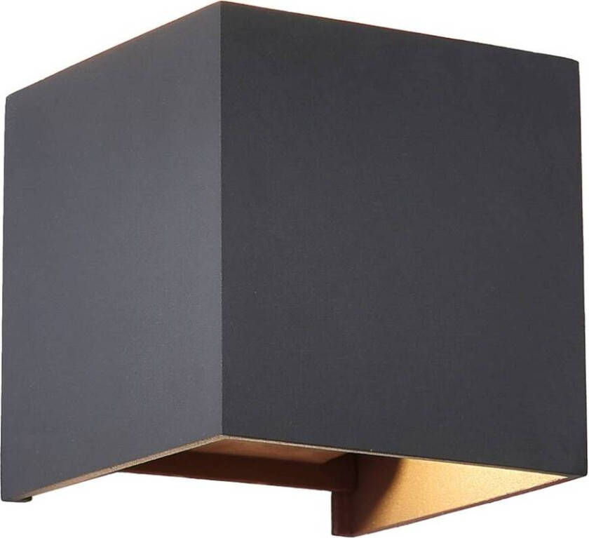 Utendørs vegglampe Davos, grå, kantet, dimbar, aluminium