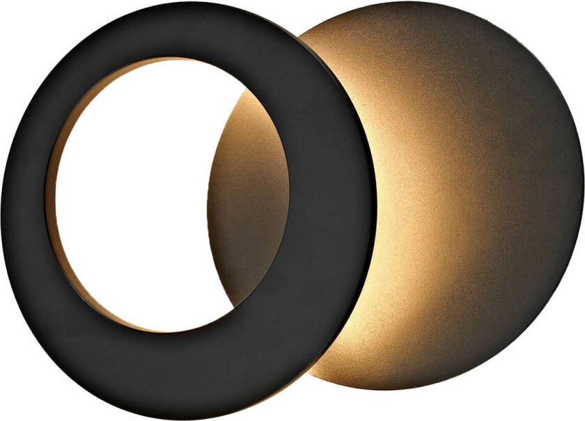 Toronto LED-vegglampe, svart, Ø 26 cm, aluminium, justerbar