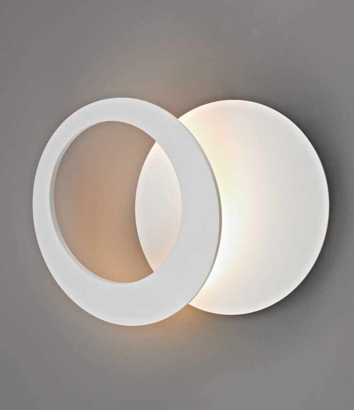 Toronto LED-vegglampe, hvit, Ø 26 cm, aluminium, justerbar