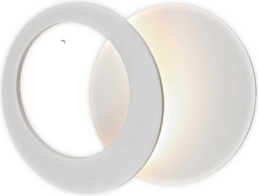 Toronto LED-vegglampe, hvit, Ø 22 cm, aluminium, justerbar