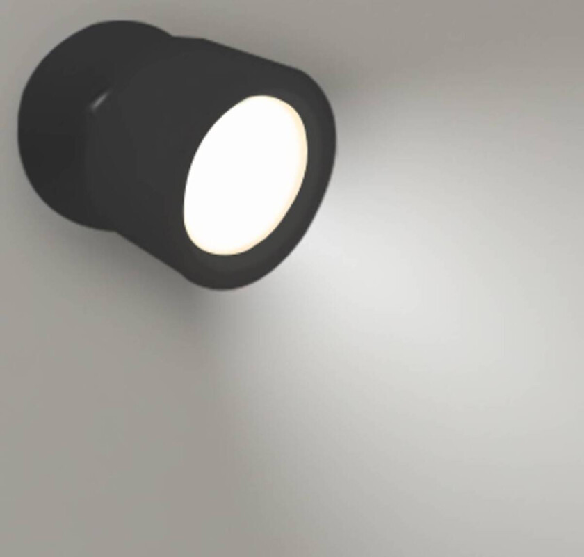 LED-vegglampe Roll 8, svart, svingbar