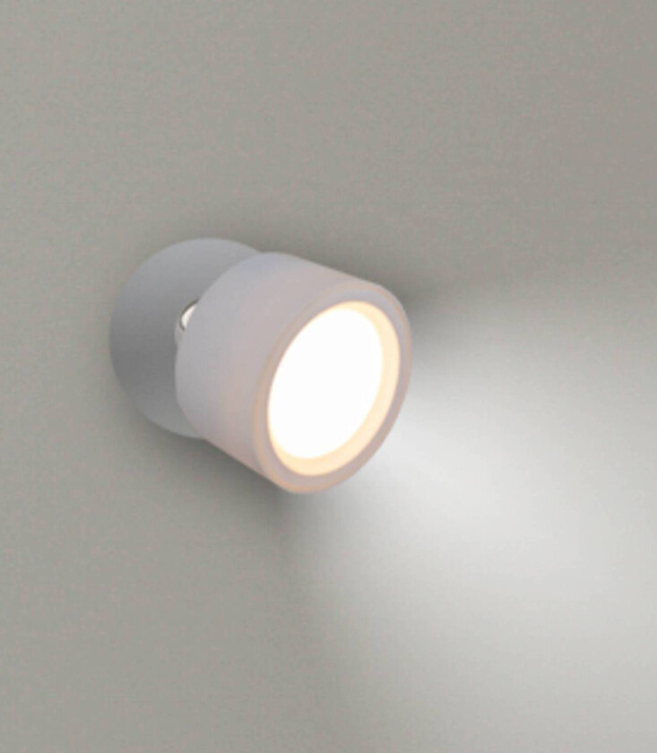 LED-vegglampe Roll 8, hvit, svingbar