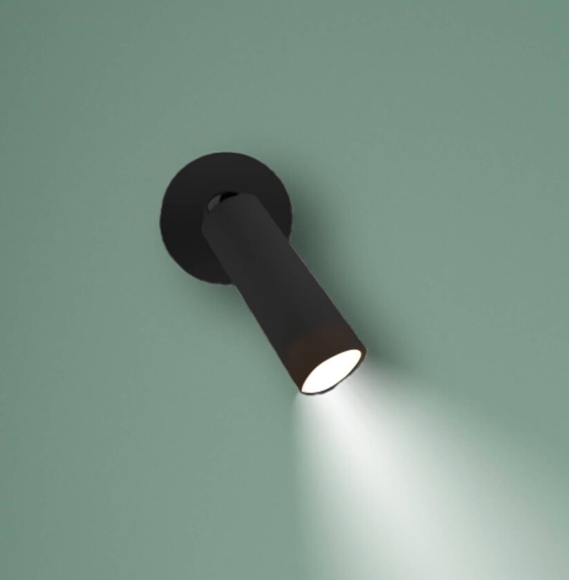 LED-vegglampe Roll 4, svart, svingbar
