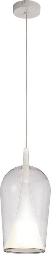 Elsa hengelampe, 1 lyskilde, Ø 17 cm, glass, transparent