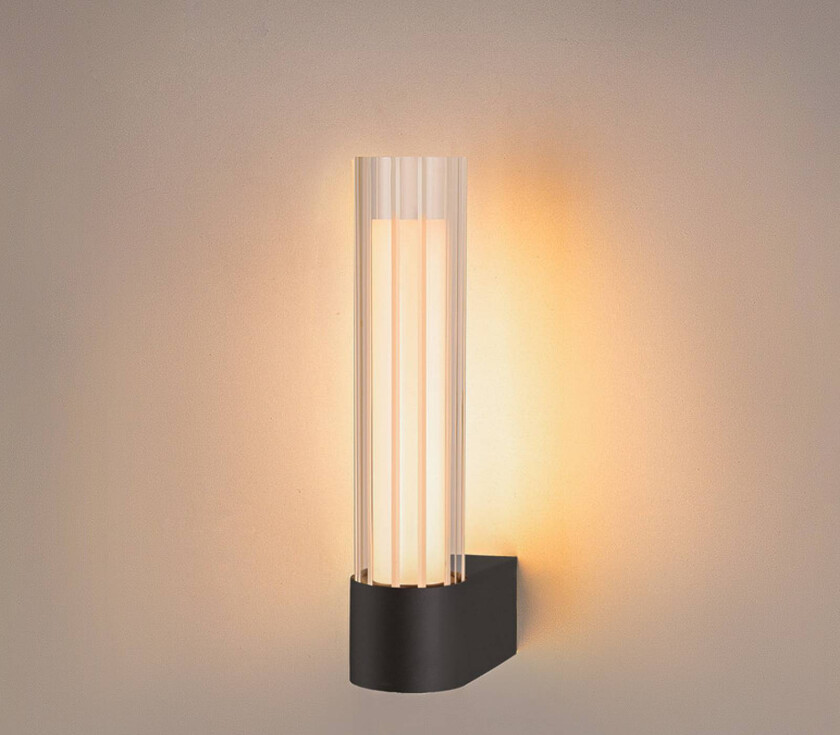 vegglampe til bad Lygant enkel, svart, aluminium