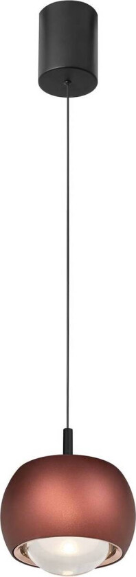 Roller hengelampe, kaffe, høydejusterbar, glasslinse