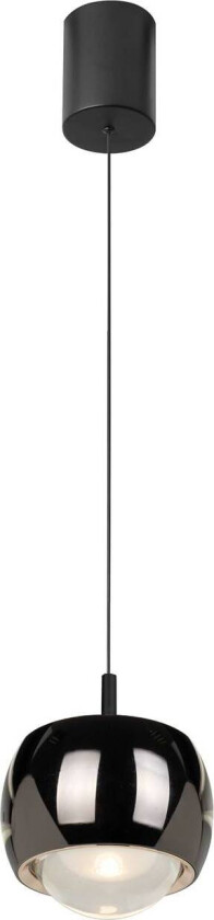 Hengelampe Roller, svart-krom, justerbar glasslinse