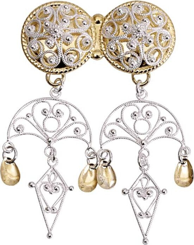 Halssølje Bergen i 830 hvitt og forgylt sølv