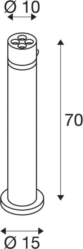 LED-gatelampe R-Cube 70, antrasitt, aluminium, høyde 70 cm