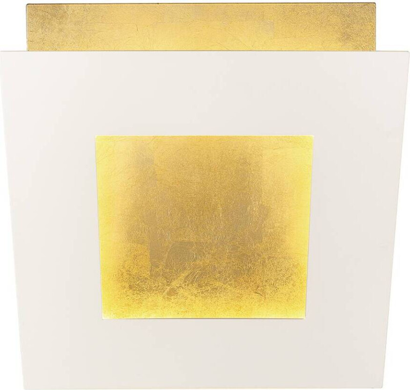 LED-vegglampe Dalia, hvit/gull, 22 x 22 cm, aluminium