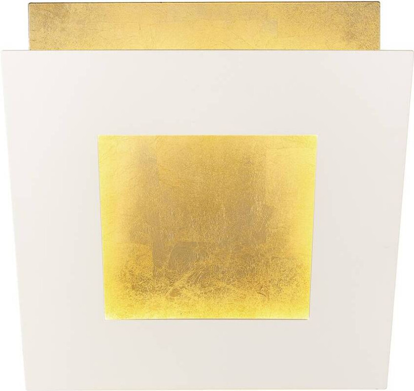 LED-vegglampe Dalia, hvit/gull, 18 x 18 cm, aluminium