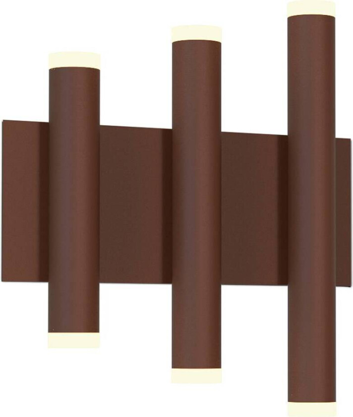 LED-vegglampe Cala, corten, aluminium, 6 lysuttak