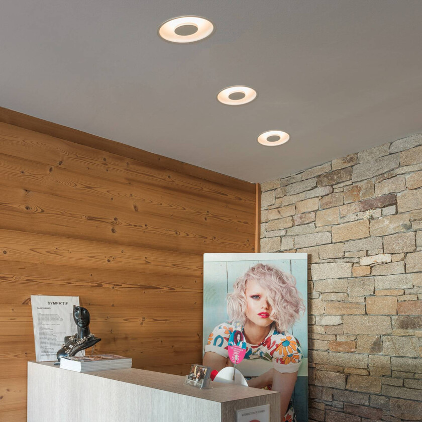 Occuldas 14 innfellingslampe med LED, hvit, aluminium, Ø 14 cm