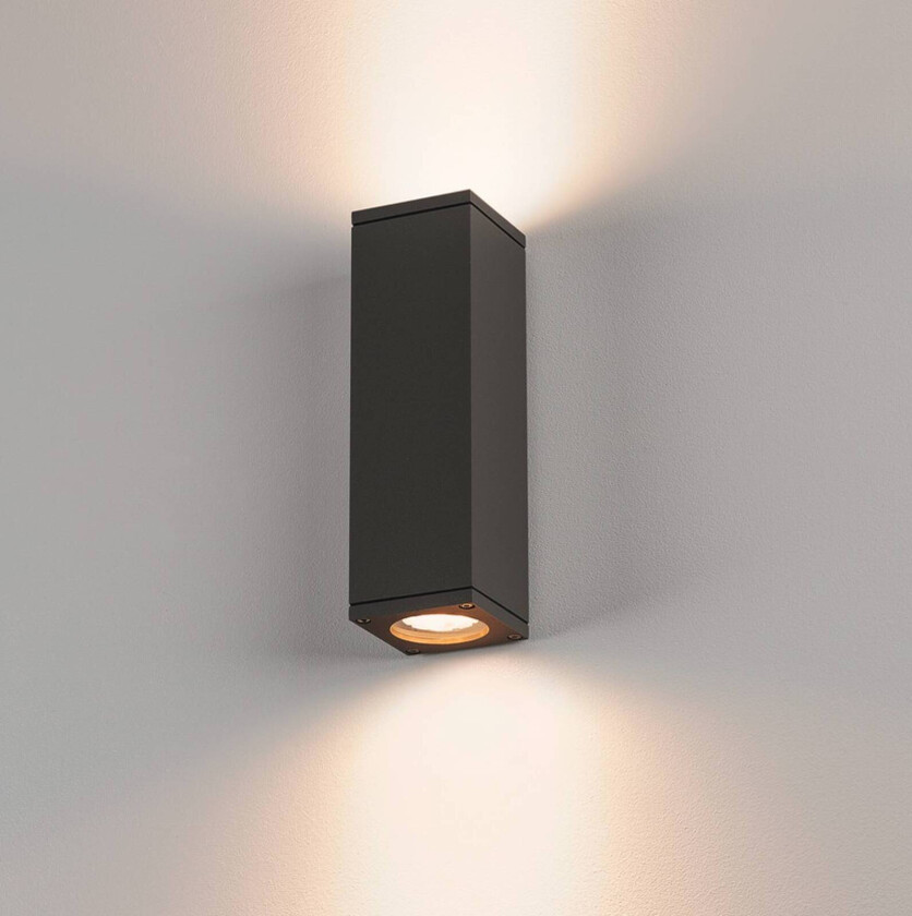 utendørs vegglampe Theo, antrasitt, aluminium, opp/ned