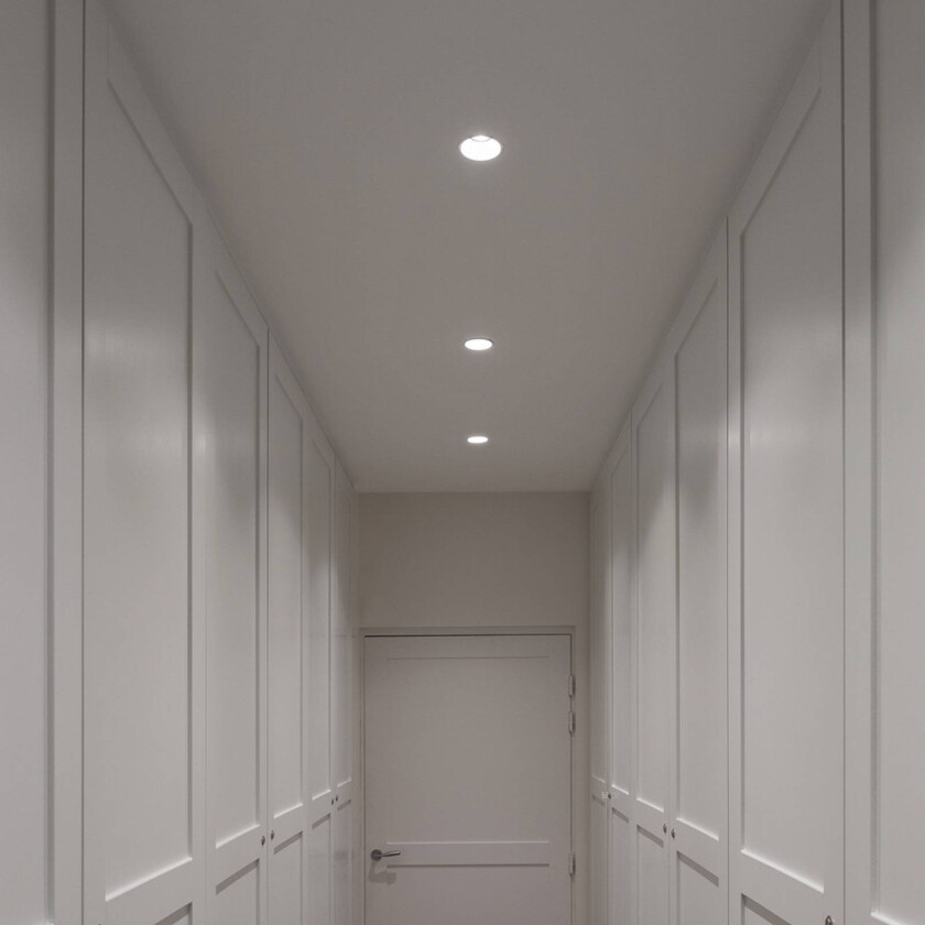 Horn innbyggingslampe, QPAR51, hvit, aluminium, Ø 10,5 cm