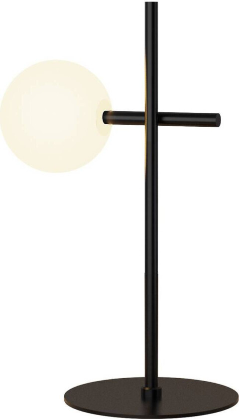 Cellar bordlampe, 1 lyskilde, jern, svart, glass, hvit