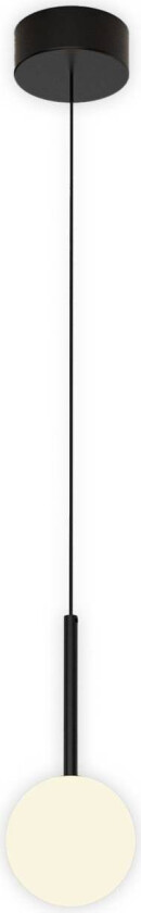 Cellar hengelampe, 1 lyskilde, jern, svart, glass, hvit