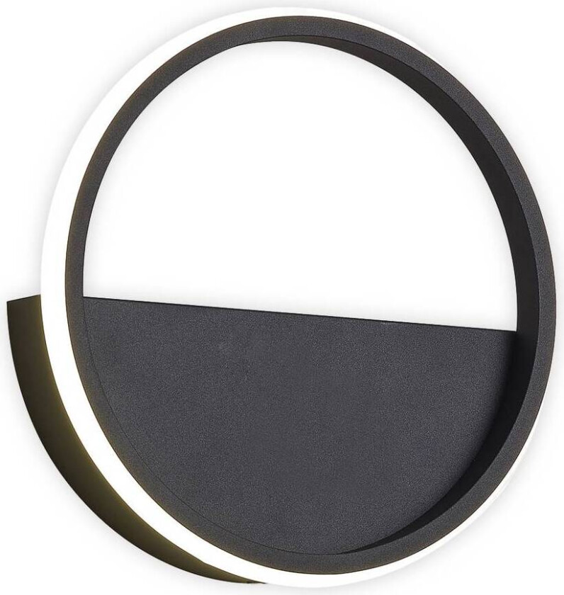 Kitesurf LED-vegglampe, aluminium, Ø 20 cm, svart