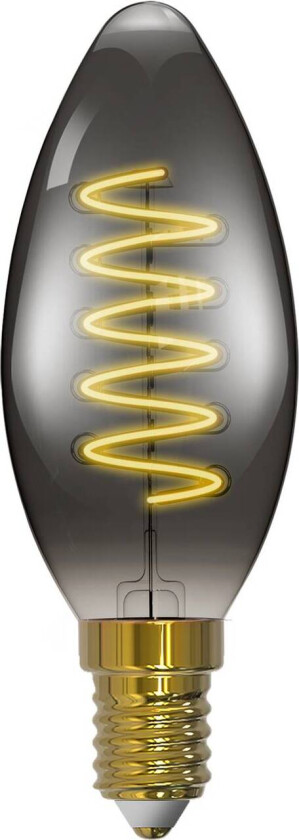 LED mignonpære, E14, 4,9 W, røykgrå, 1800 K