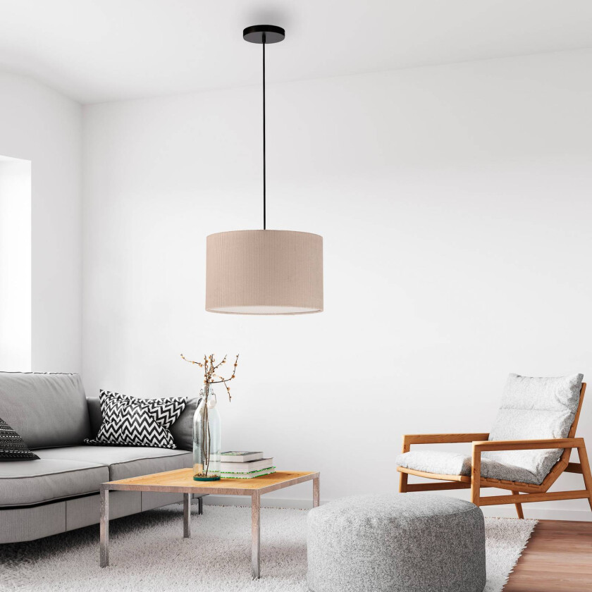 Green Duro hengelampe, tekstil, beige