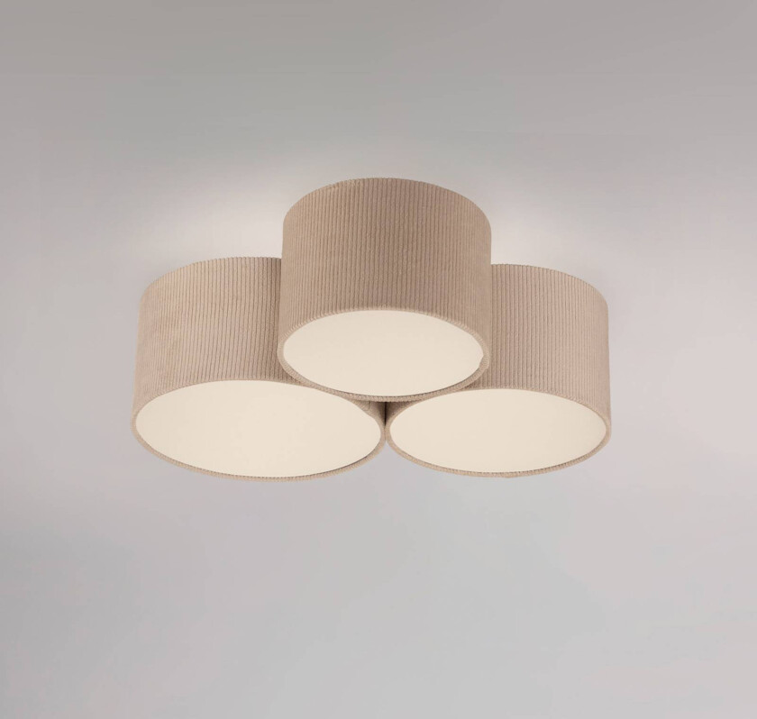 Grønn Duro taklampe, tekstil, 3 lyskilder