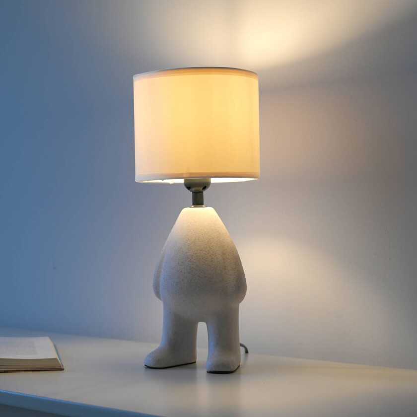 Ted bordlampe, keramikk, stående, sandbeige