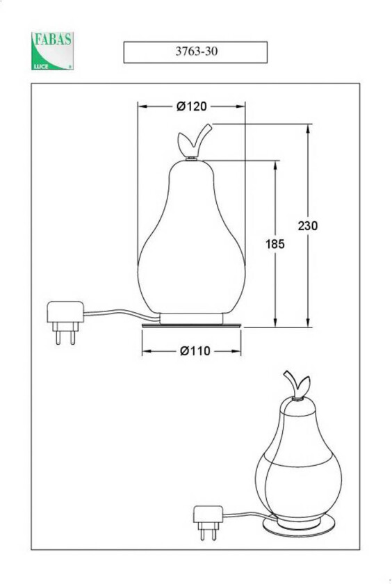 Wilma LED-bordlampe, oransje/messing, pæreformet, dimbar