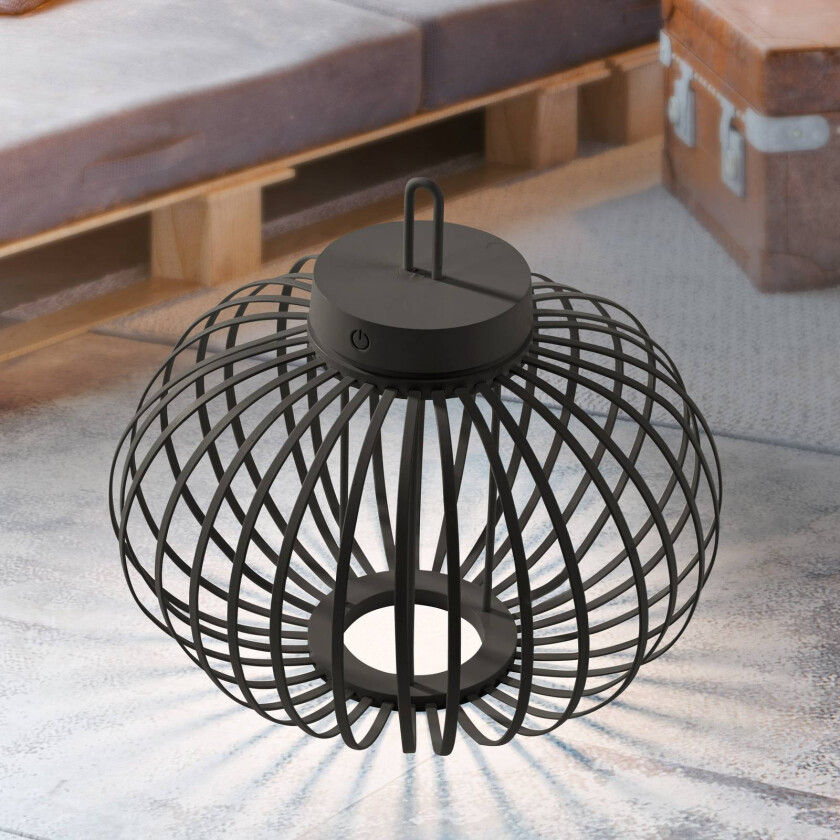 Akuba LED-bordlampe svart 33 cm bambus