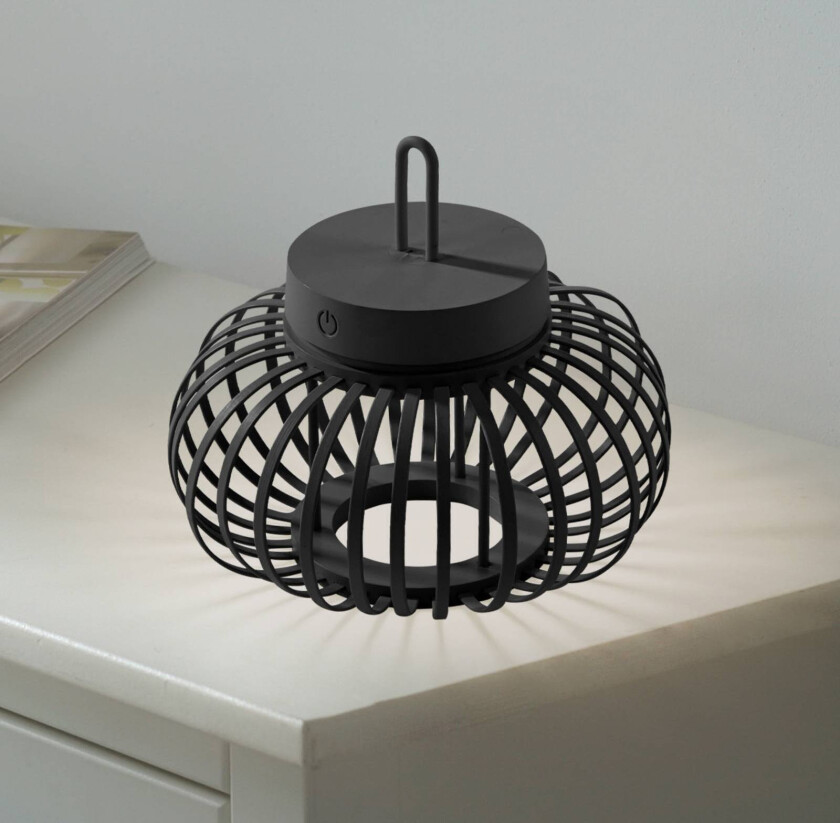 Akuba LED-bordlampe svart 22 cm bambus