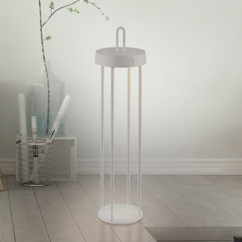 LED-bordlampe Anselm gråbeige 50 cm jern