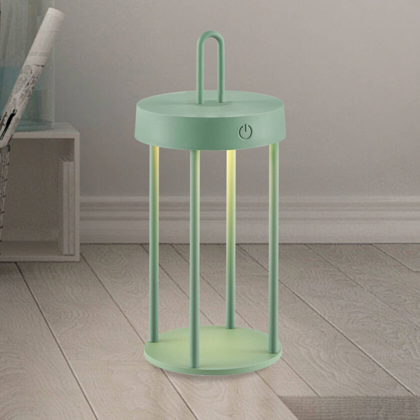 Anselm LED-bordlampe, grønn, 28 cm, jern