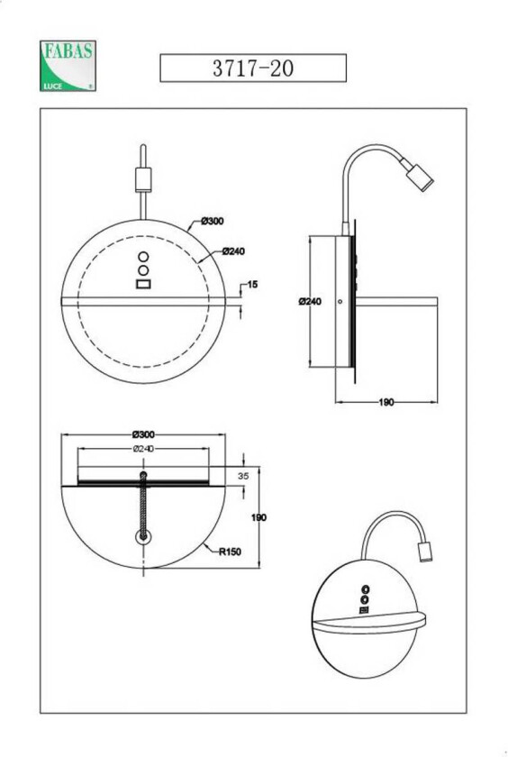 LED-leselampe Dual, bakgrunnsbelysning, tre, hylle, dimbar