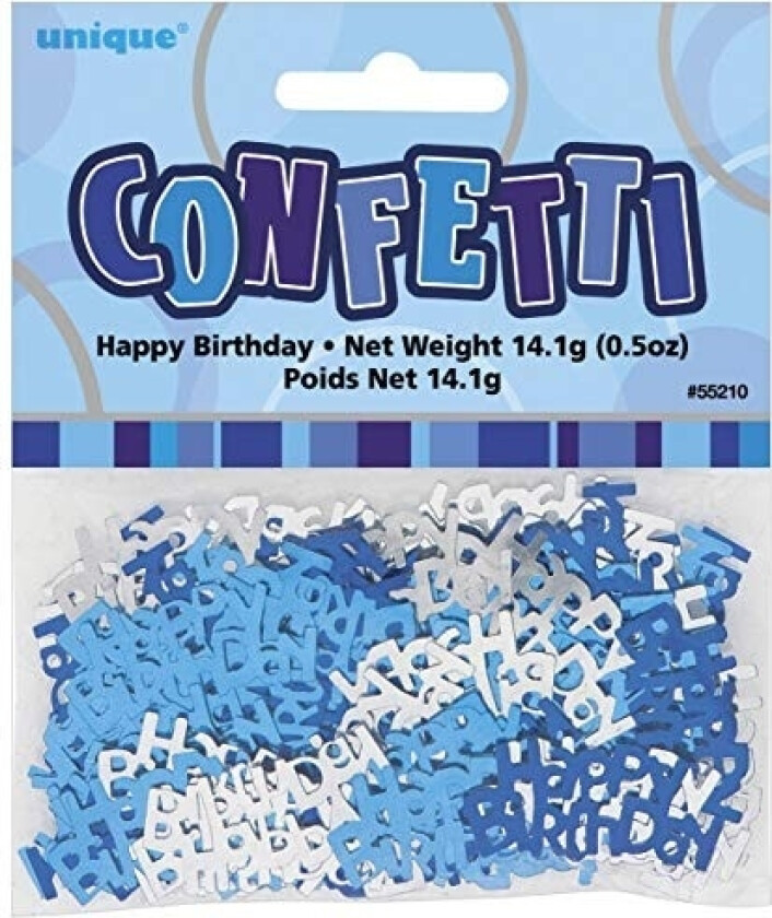 Happy birthday konfetti, blå