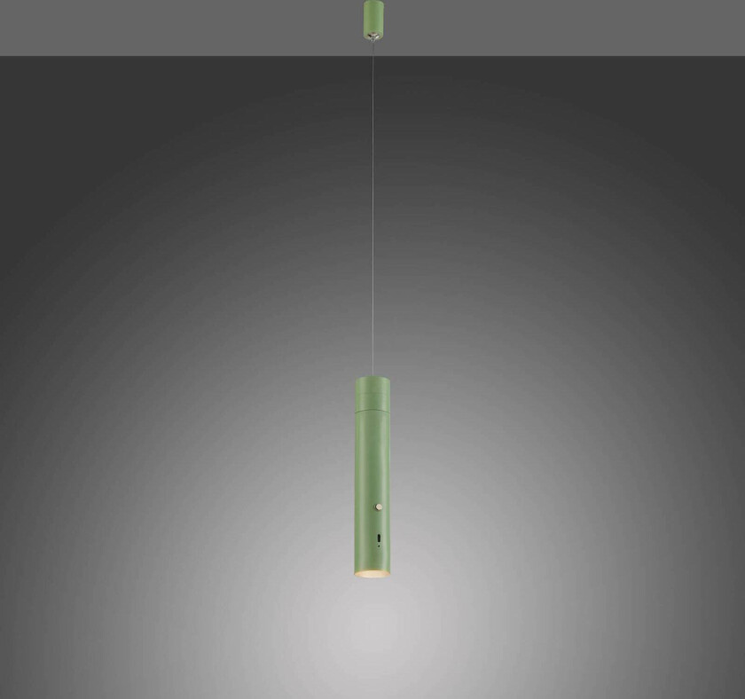 BARE LYS. Fest hengelampen med oppladbar LED, grønn, jern