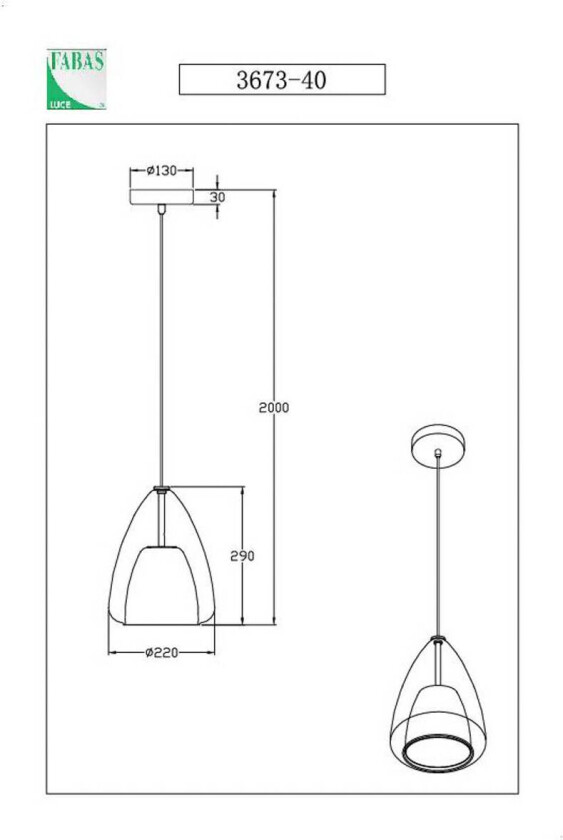 Britton hengelampe, 1 lyskilde, grå-transparent, glass
