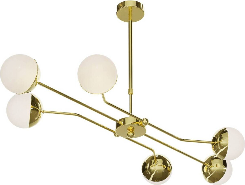 Trento hengelampe, svart, glass, 6 lyskilder, G9