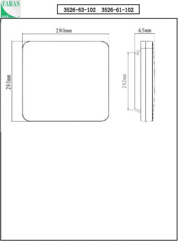 Folk utendørs taklampe, 28 cm x 28 cm, hvit, IP65