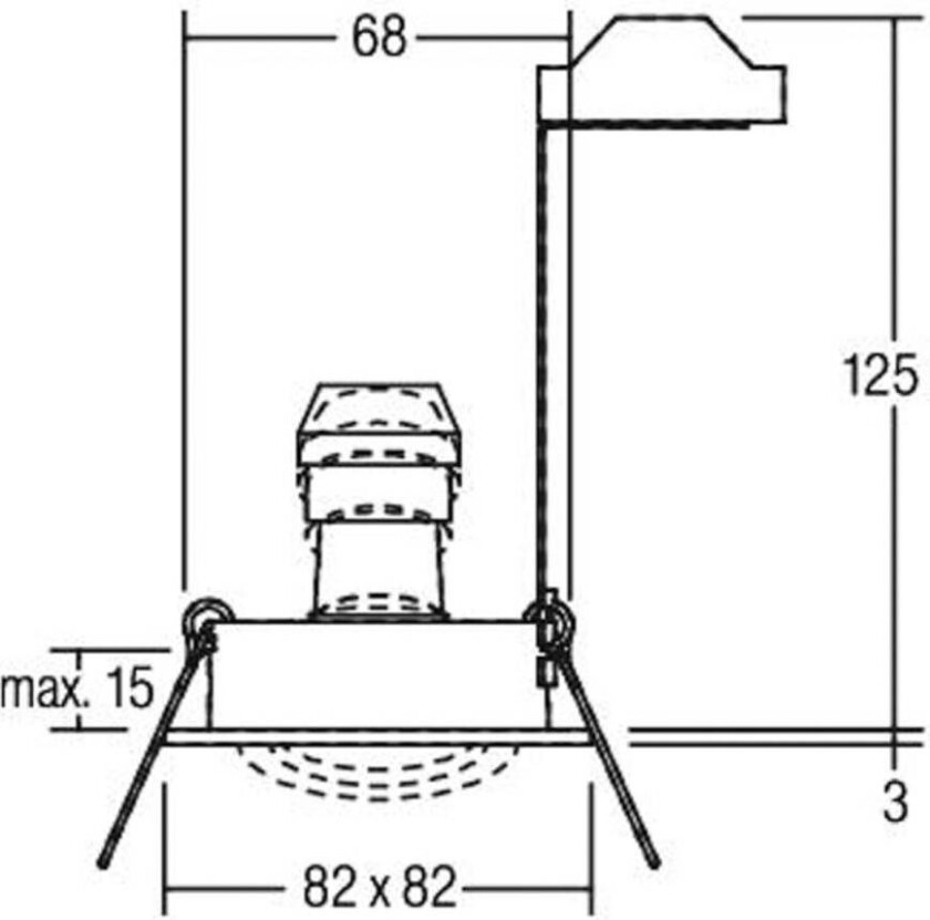 innfelt spot Tirrel-S, GU10 fatning, matt svart