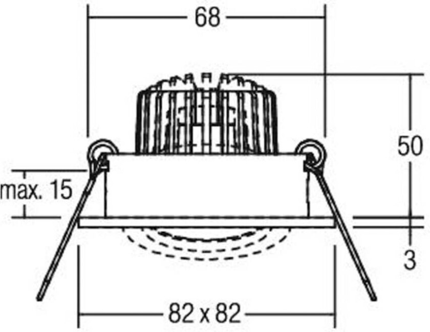 LED innfelt spot Tirrel-S, on/off, lys gull
