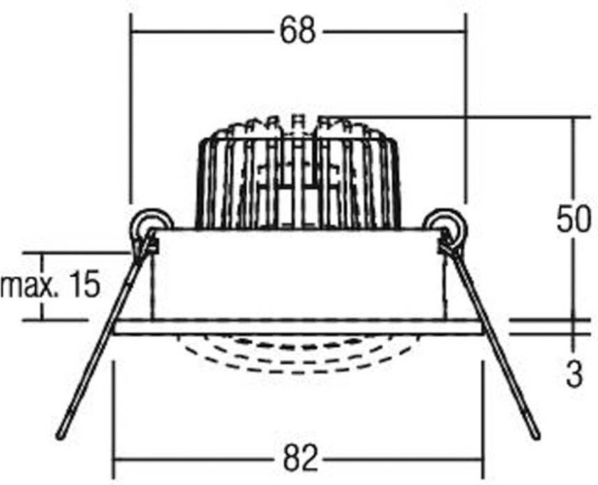 LED innfelt spot Tirrel-R, av/på, matt svart