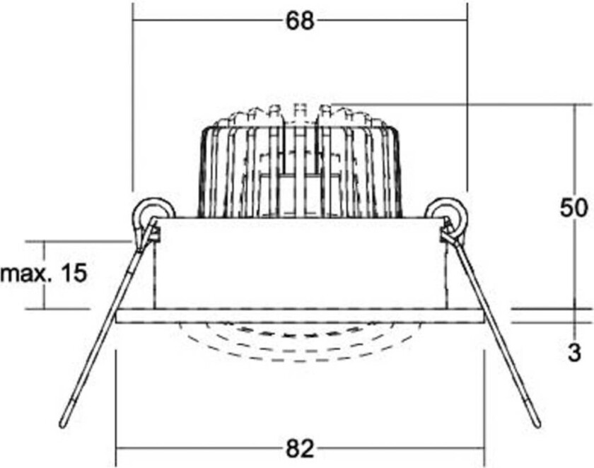 LED innfelt spot Tirrel-R, dimbar, strukturhvit