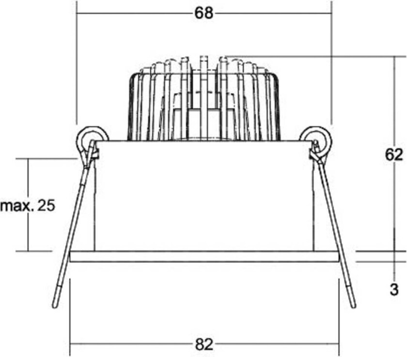 Tirrel dyp LED innfelt spot RC, 830, rund, svart