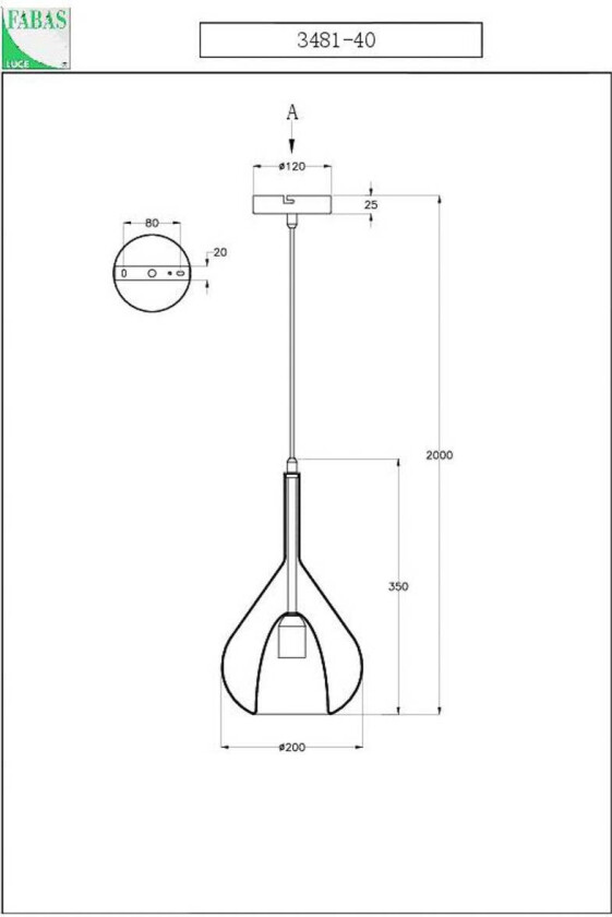 Hengelampe lilla, grønn, 1 lyskilde, glass