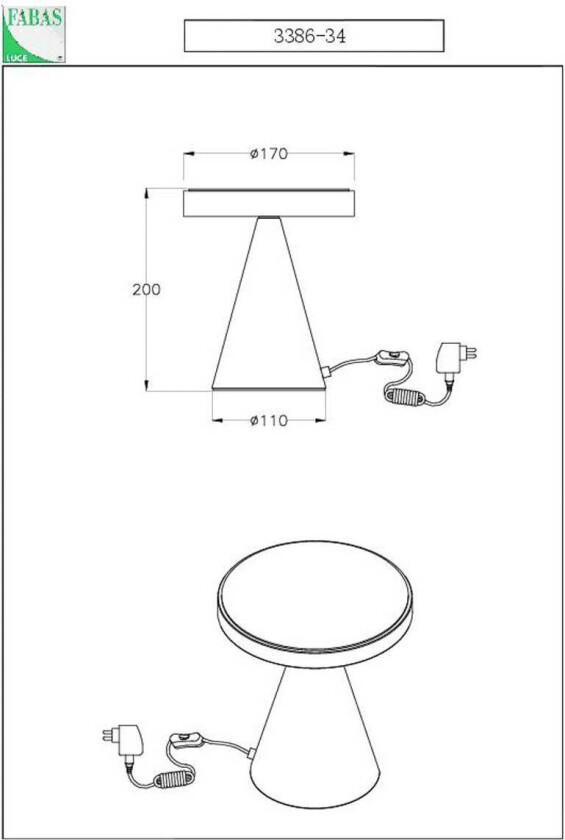 Neutra LED-bordlampe, høyde 20 cm, matt gull, berøringsdimmer