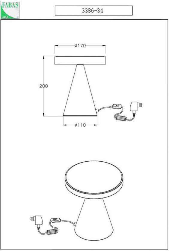 Neutra LED-bordlampe, høyde 20 cm, hvit, berøringsdimmer