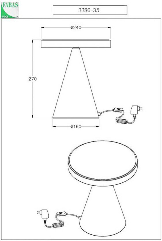 Neutra LED-bordlampe, høyde 27 cm, hvit, berøringsdimmer