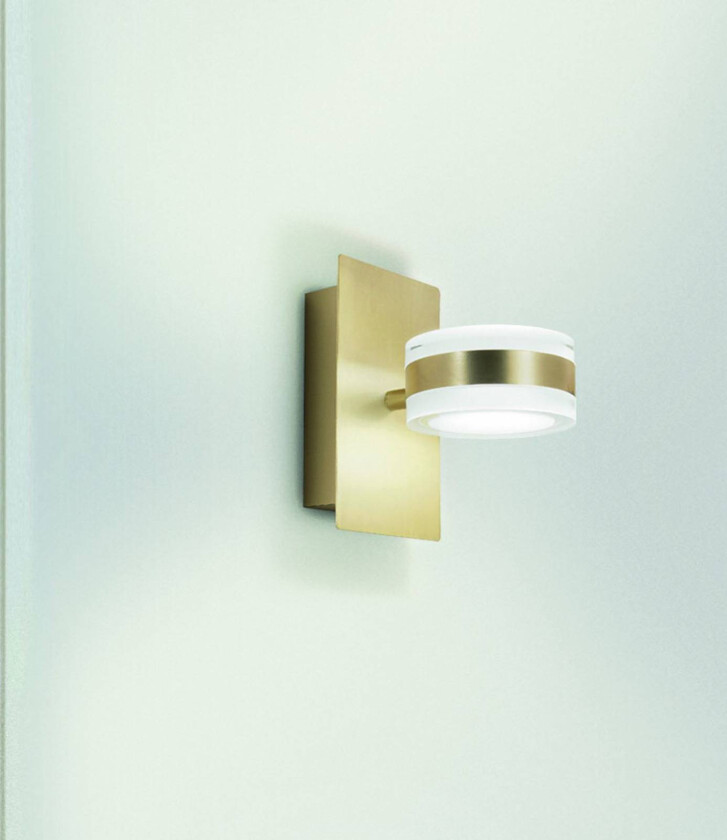 LED-vegglampe Dunk, messing, 2 lyskilder, 3000 K, metall