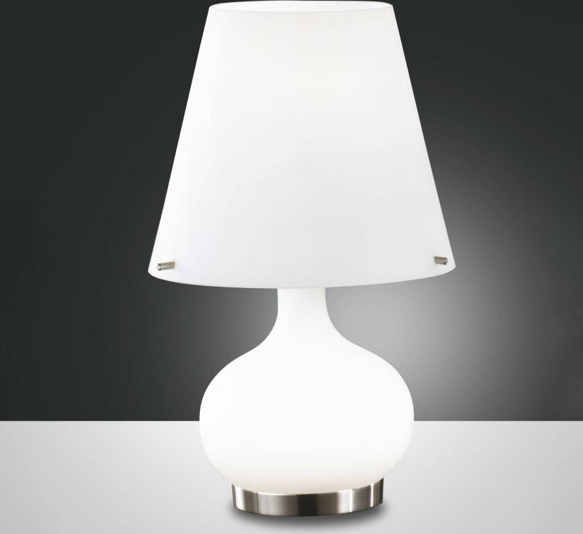 Ade bordlampe, høyde 33 cm, hvit, glass