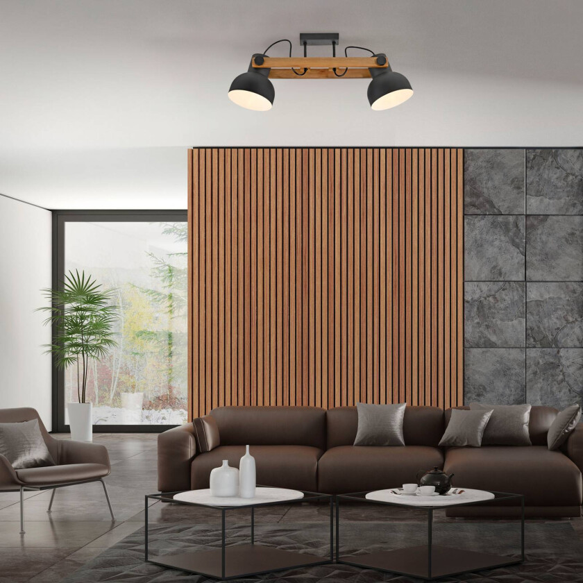 Taklampe Cup 2.0, 2-lys svart, metall