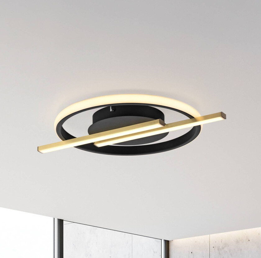 LED-taklampe Korsa, messingfarget, dimbar